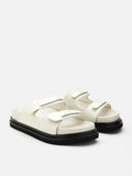 PAZZION, Henrietta Platform Slide Sandals, White