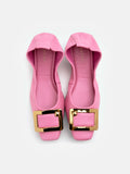 PAZZION, Huda Gold Buckle Foldable Flats, Pink