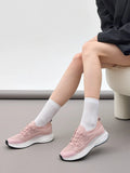 PAZZION, Iris Laced Flyknit Sneakers, Pink