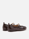 PAZZION, Issey Gathered Ruched Bow Mary Janes, Darkbrown