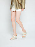 PAZZION, Ivy Leather Wedges, Beige