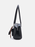 PAZZION, Jaida Elongated Handle Shoulder Bag, Black