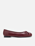 PAZZION, Janae Sculpted Bow Knot Flats, Wine