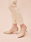 PAZZION, Janessa Pointed Toe Heels, Champagne