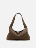 PAZZION, Jarelisse Clasp Buckle Leather Shoulder Bag, Khaki