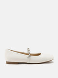 PAZZION, Jessie Chained Mary Janes, White
