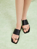 PAZZION, Jhane Toe-Ring Slides, Black