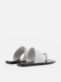 PAZZION, Jhane Toe-Ring Slides, White