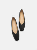 PAZZION, Jillian Square Toe Flats, Black