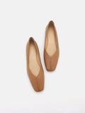 PAZZION, Jillian Square Toe Flats, Camel