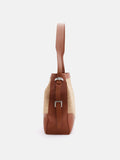 PAZZION, Josie Raffia Bucket Bag, Brown