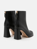 PAZZION, Jovanna Leather Ankle Boots, Black