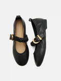 PAZZION, Judith Ruched Strap Maryjanes, Black