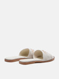 PAZZION, Juliette Monogram Slides, Beige