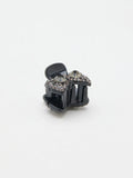 PAZZION, Kaia Diamante Ribbon Hair Clip, Pewter