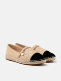 PAZZION, Kathleen Blocked Chained Espadrilles, Almond