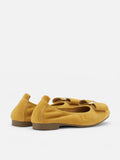 PAZZION, Keyla Gold Accented Bow Suede Flats, Yellow