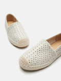 PAZZION, Lela Crystal Studded Espadrilles, Beige