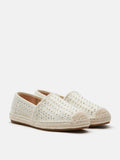 PAZZION, Lela Crystal Studded Espadrilles, Beige