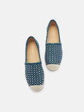 PAZZION, Lela Crystal Studded Espadrilles, Darkblue
