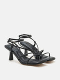 PAZZION, Lena Pillow Strappy Heels, Black