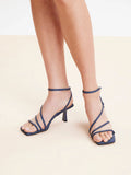 PAZZION, Lena Pillow Strappy Heels, Blue