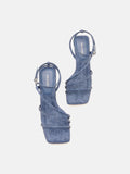 PAZZION, Lena Pillow Strappy Heels, Blue