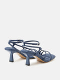 PAZZION, Lena Pillow Strappy Heels, Blue