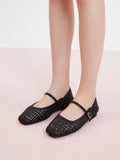 PAZZION, Leonie Woven Mary Janes, Black