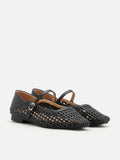 PAZZION, Leonie Woven Mary Janes, Black