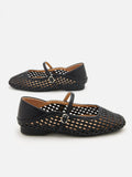 PAZZION, Leonie Woven Mary Janes, Black