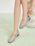 PAZZION, Leonie Woven Mary Janes, Silver