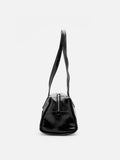 PAZZION, Louella Crinkled Elongated Handle Bag, Black