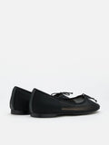 PAZZION, Lourdes Bow Mesh Flats, Black
