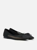 PAZZION, Lourdes Bow Mesh Flats, Black