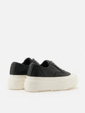 PAZZION, Lyra Platform Leather Sneakers, Black