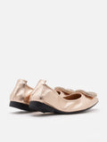 PAZZION, Maddox Crystal Buckle Pointed Toe Foldable Flats, Champagne