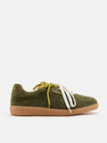 PAZZION, Maeve Double Laced Suede Sneakers, Green