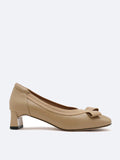 PAZZION, Makayla Bow Heels, Almond