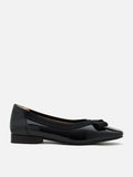 PAZZION, Makayla Patent Bow Flats, Black