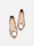 PAZZION, Mara Crystal Bow Ballerinas, Champagne