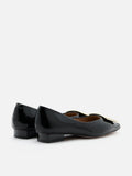 PAZZION, Marlie Buckle Patent Leather Low Heels, Black