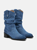 PAZZION, Marlowe Denim Boots, Blue