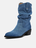 PAZZION, Marlowe Denim Boots, Blue