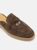 PAZZION, Mavis Suede Mules, Brown