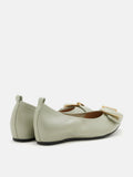 PAZZION, Megan Buckle Pointed Toe Flats, Green