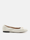 PAZZION, Melanie Accent Bow Ballerinas, Beige