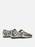 PAZZION, Mica Lattice Stitch Mary Janes, Silver