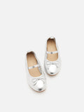 PAZZION, Mini Avery Bow Mary Janes, Silver