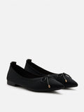 PAZZION, Natalia Bow Pointed-Toe Covered Flats, Black